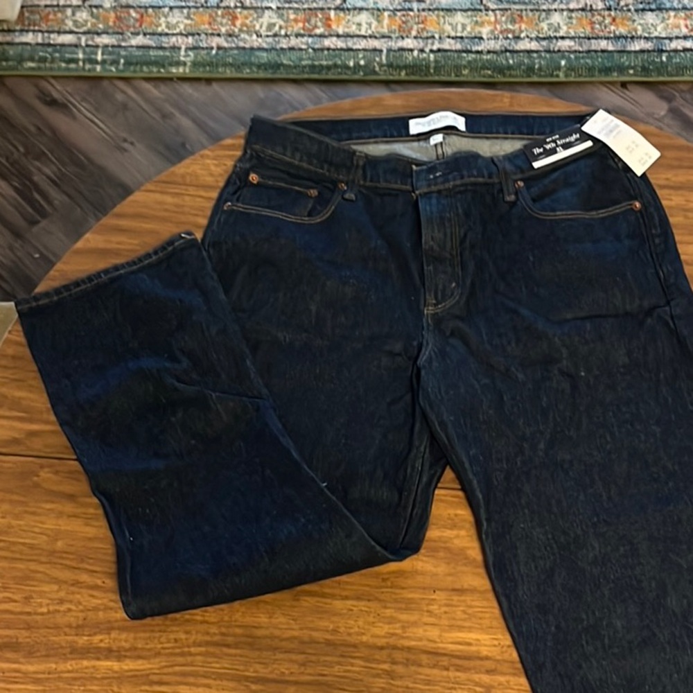 NWT Abercrombie & Fitch Curve Love Dark Blue Straight Leg 31S Jeans